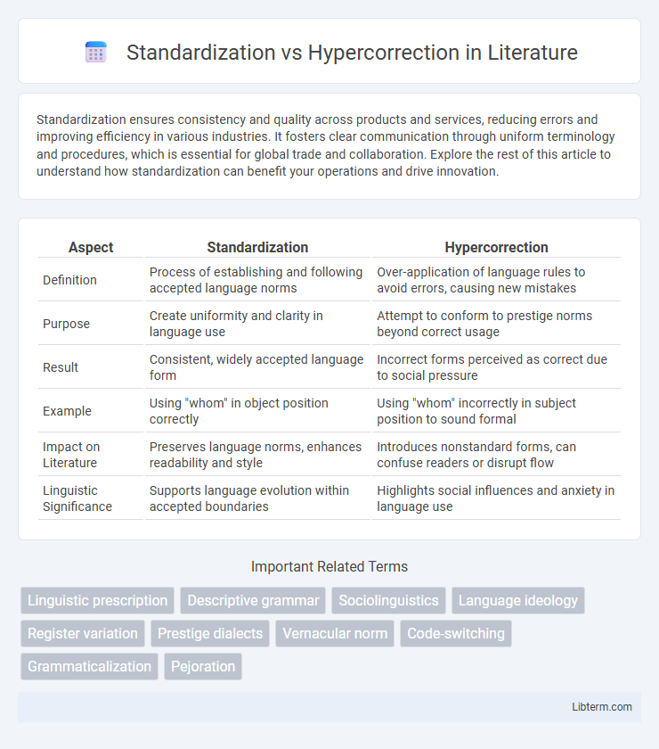 Hypercorrection vs Standardization in Literature - What is The Difference?