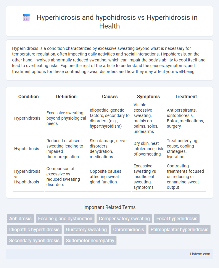Hyperhidrosis vs Hyperhidrosis and hypohidrosis in Health - What is The Difference?