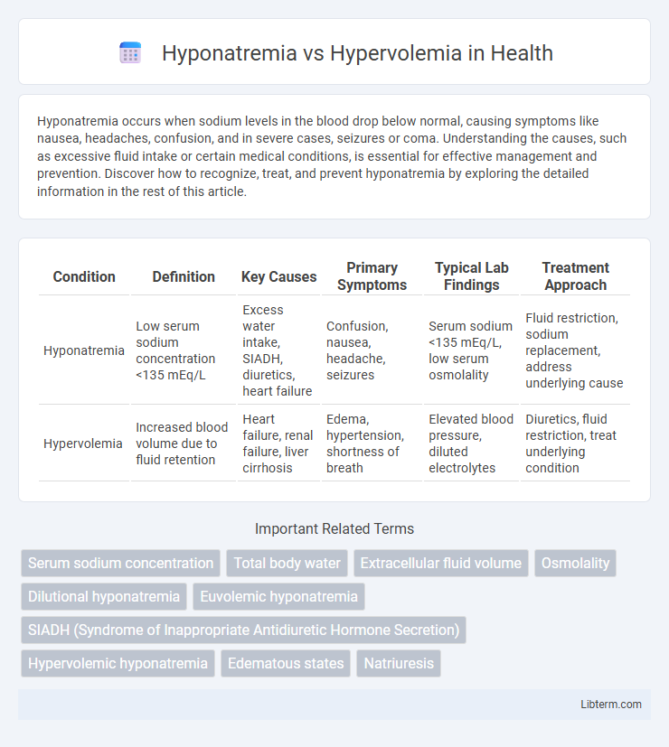 Hypervolemia vs Hyponatremia in Health - What is The Difference?