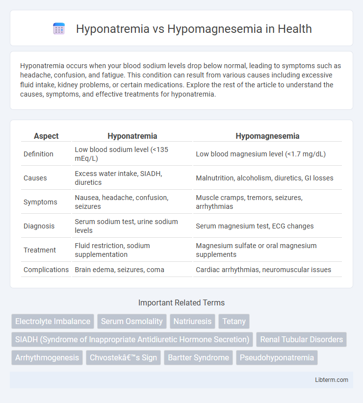 Hypomagnesemia vs Hyponatremia in Health - What is The Difference?