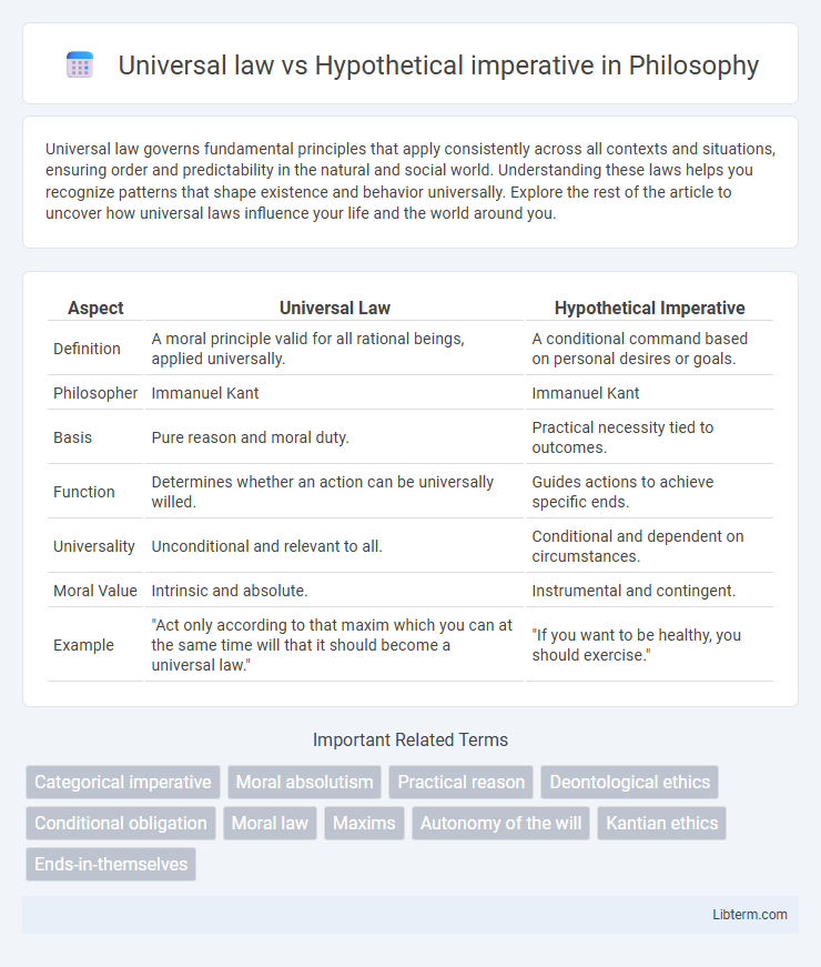 Hypothetical imperative vs Universal law in Philosophy - What is The Difference?