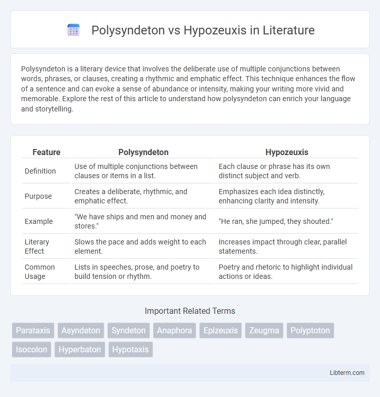 Hypozeuxis vs Polysyndeton in Literature - What is The Difference?