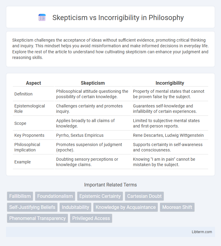 Incorrigibility vs Skepticism in Philosophy - What is The Difference?
