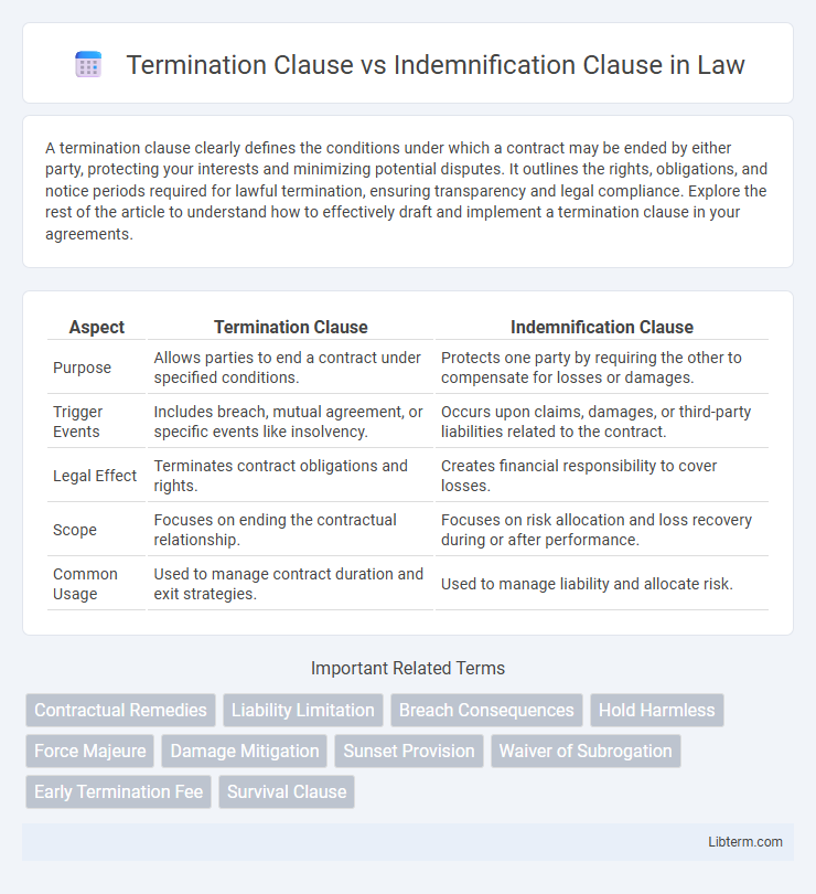 Indemnification Clause vs Termination Clause in Law - What is The Difference?