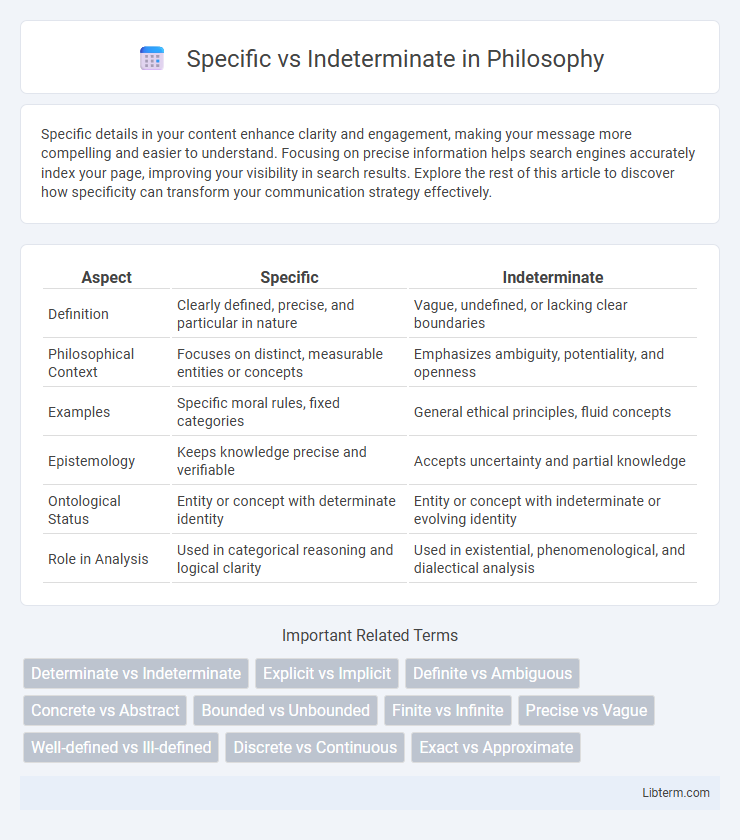 Indeterminate vs Specific in Philosophy - What is The Difference?