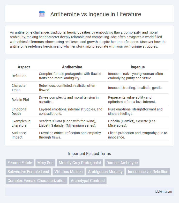 Ingenue vs Antiheroine in Literature - What is The Difference?