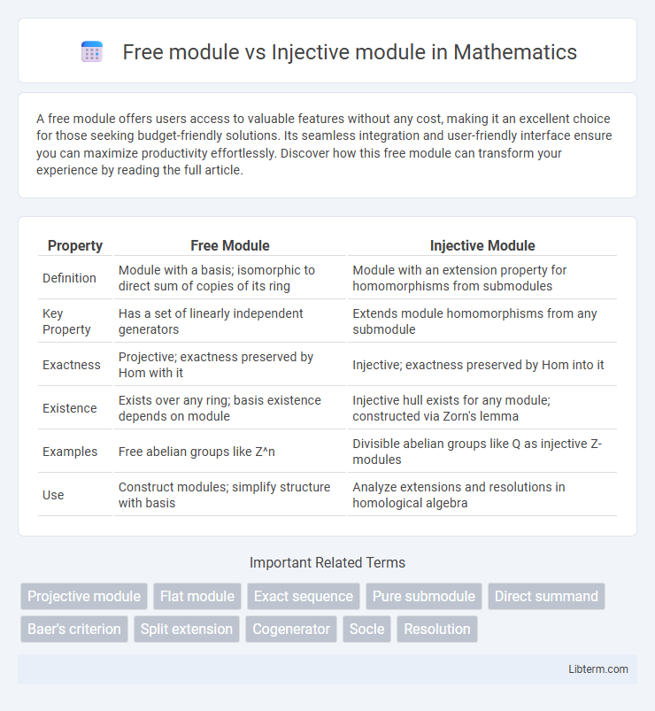 Injective module vs Free module in Mathematics - What is The Difference?