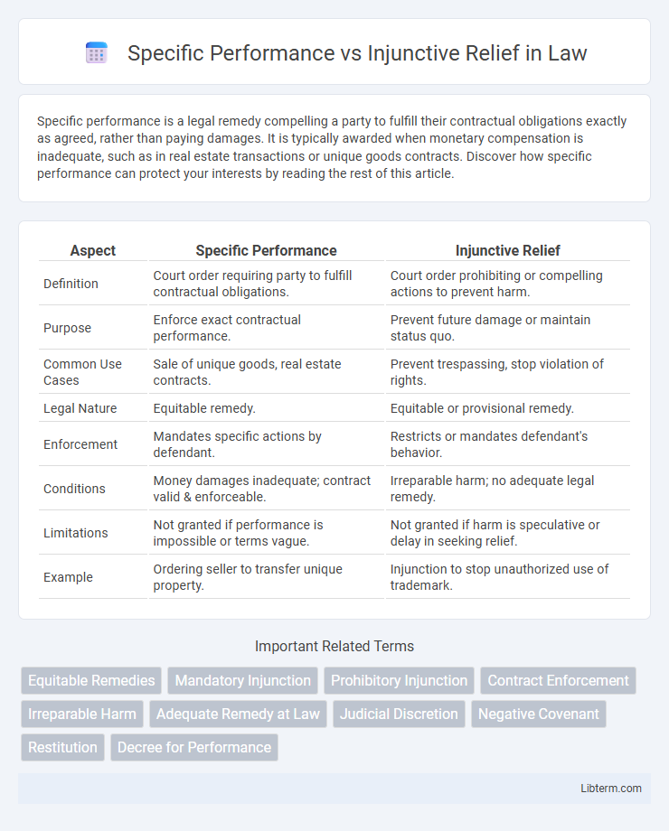 Injunctive Relief vs Specific Performance in Law - What is The Difference?