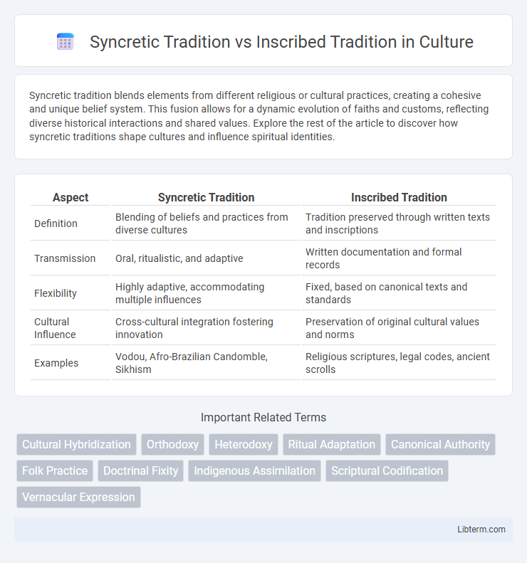 Inscribed Tradition vs Syncretic Tradition in Culture - What is The Difference?