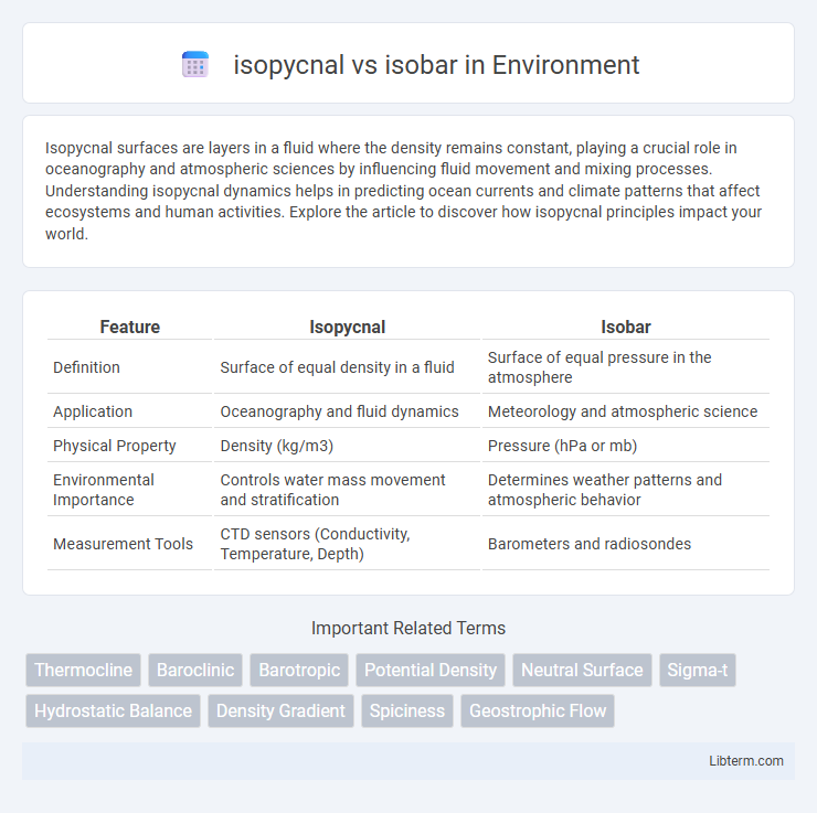 isobar vs isopycnal in Environment - What is The Difference?