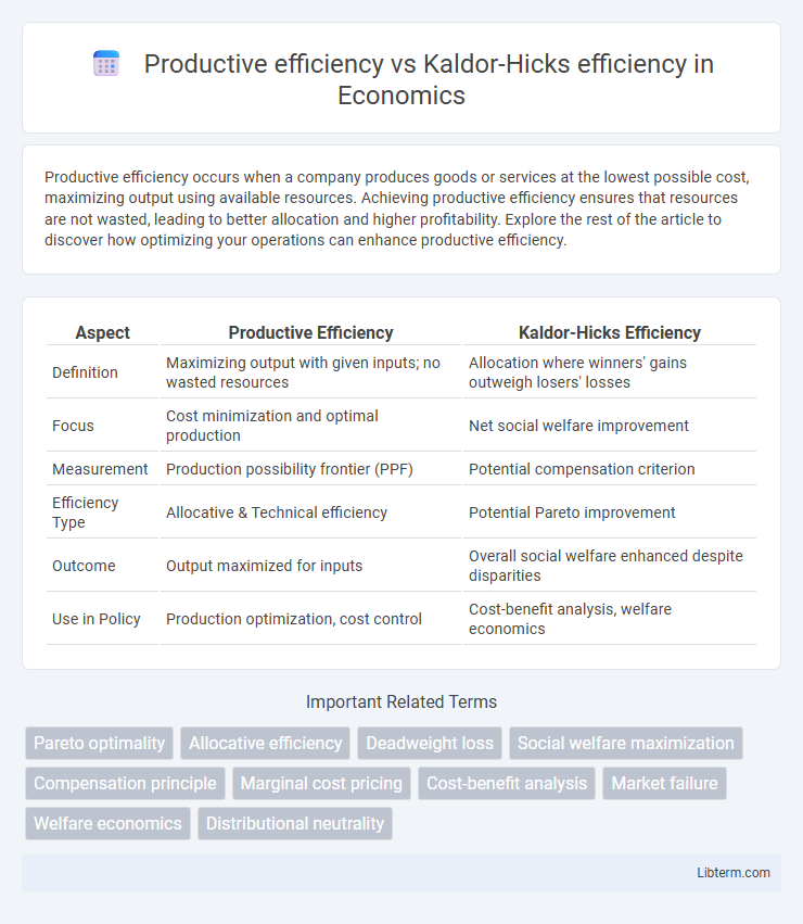 Kaldor-Hicks efficiency vs Productive efficiency in Economics - What is The Difference?