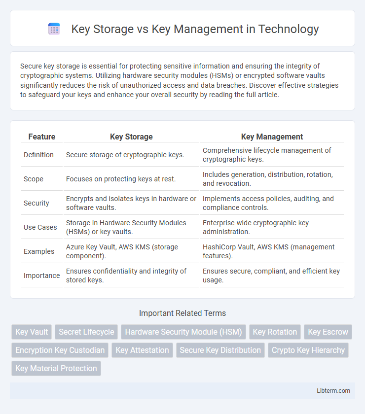 Key Management vs Key Storage in Technology - What is The Difference?