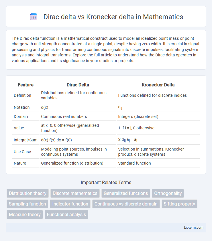 Kronecker delta vs Dirac delta in Mathematics - What is The Difference?