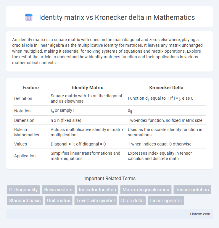 Kronecker delta vs Identity matrix in Mathematics - What is The Difference?