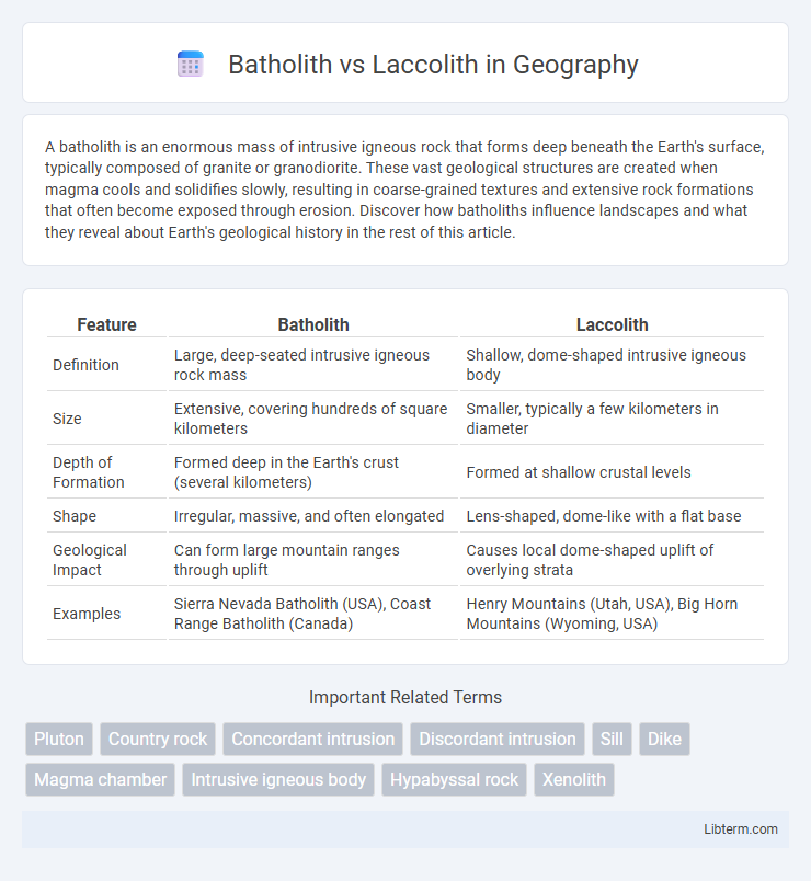 Laccolith vs Batholith in Geography - What is The Difference?