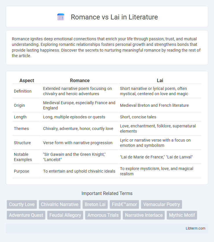 Lai vs Romance in Literature - What is The Difference?