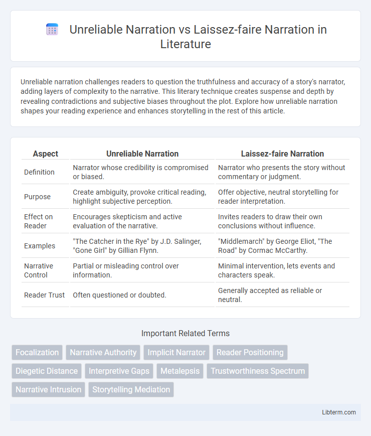 Laissez-faire Narration vs Unreliable Narration in Literature - What is The Difference?