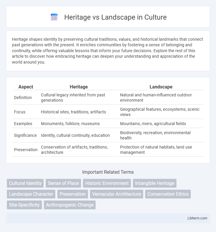 Landscape vs Heritage in Culture - What is The Difference?