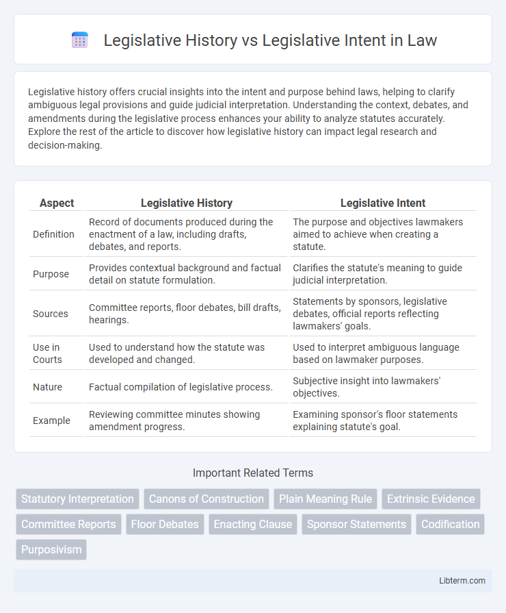 Legislative Intent vs Legislative History in Law - What is The Difference?