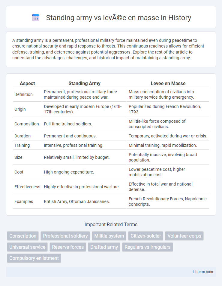 levée en masse vs Standing army in History - What is The Difference?