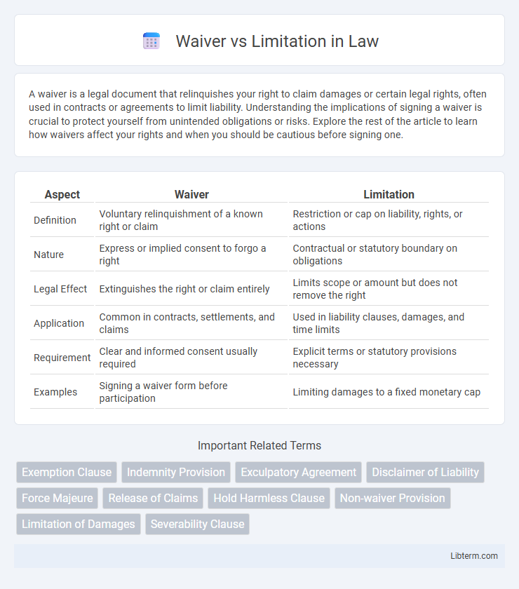 Limitation vs Waiver in Law - What is The Difference?