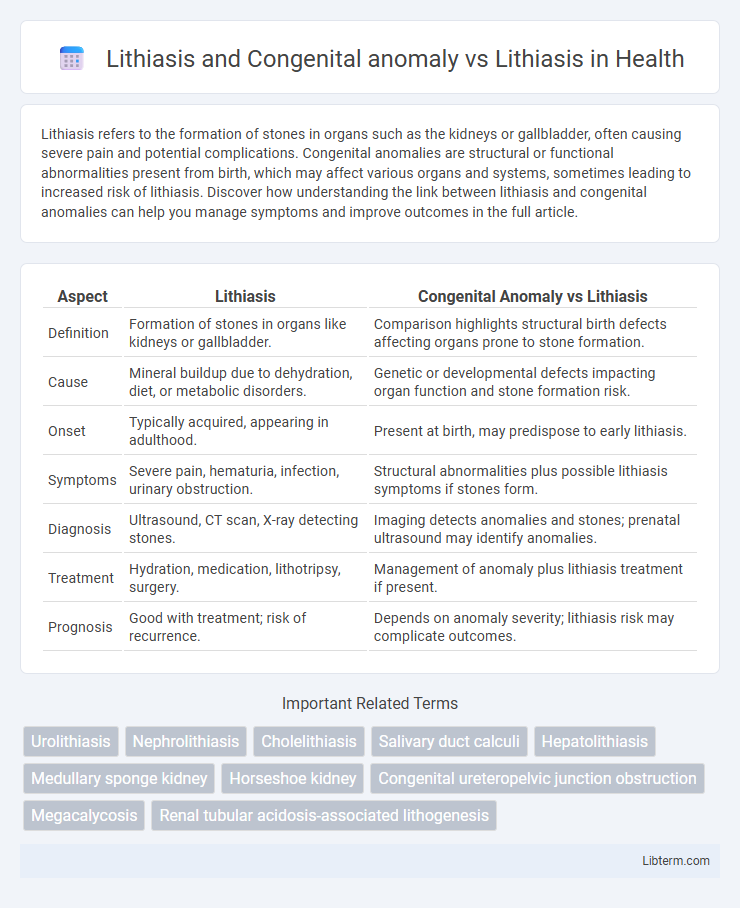 Lithiasis vs Lithiasis and Congenital anomaly in Health - What is The Difference?