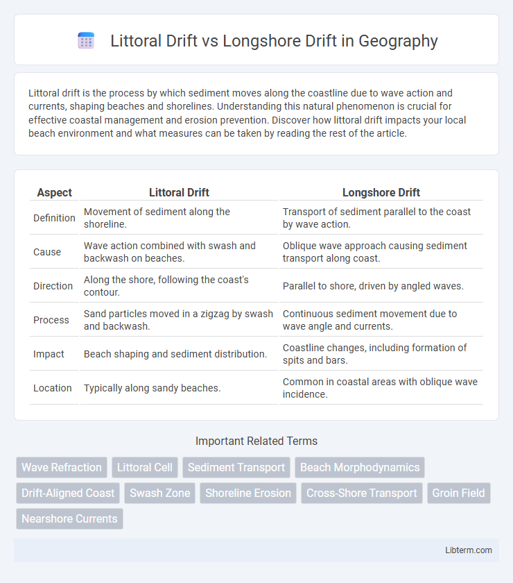Longshore Drift vs Littoral Drift in Geography - What is The Difference?