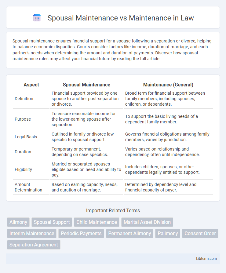 Maintenance vs Spousal Maintenance in Law - What is The Difference?