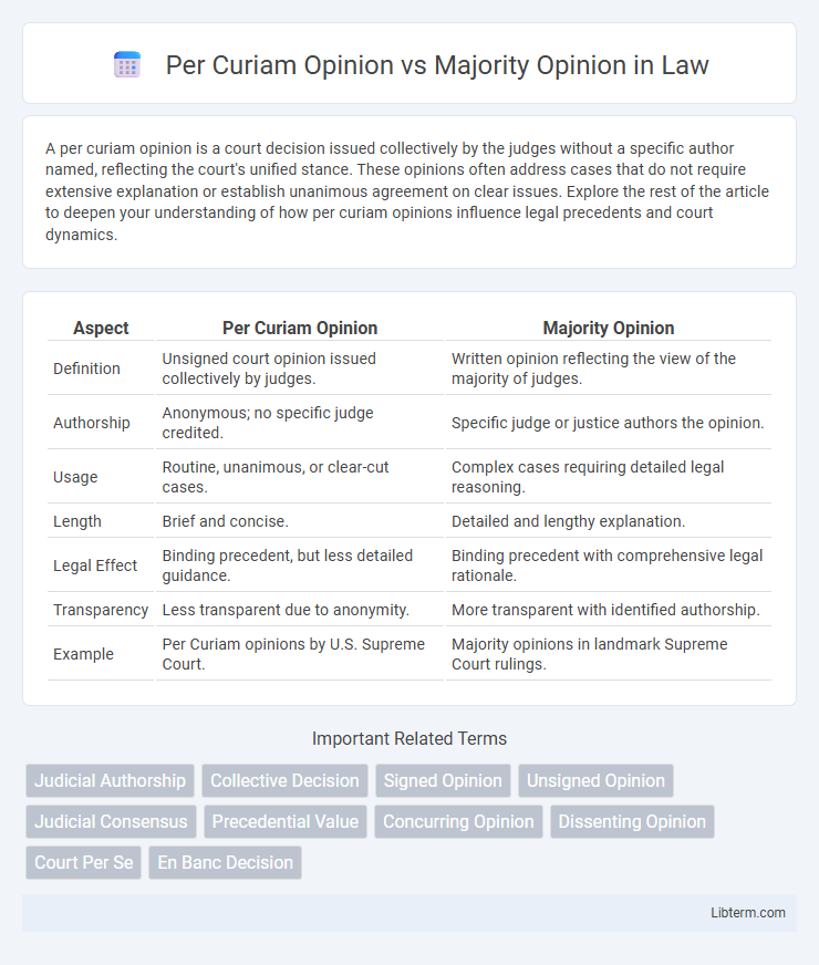 Majority Opinion vs Per Curiam Opinion in Law - What is The Difference?