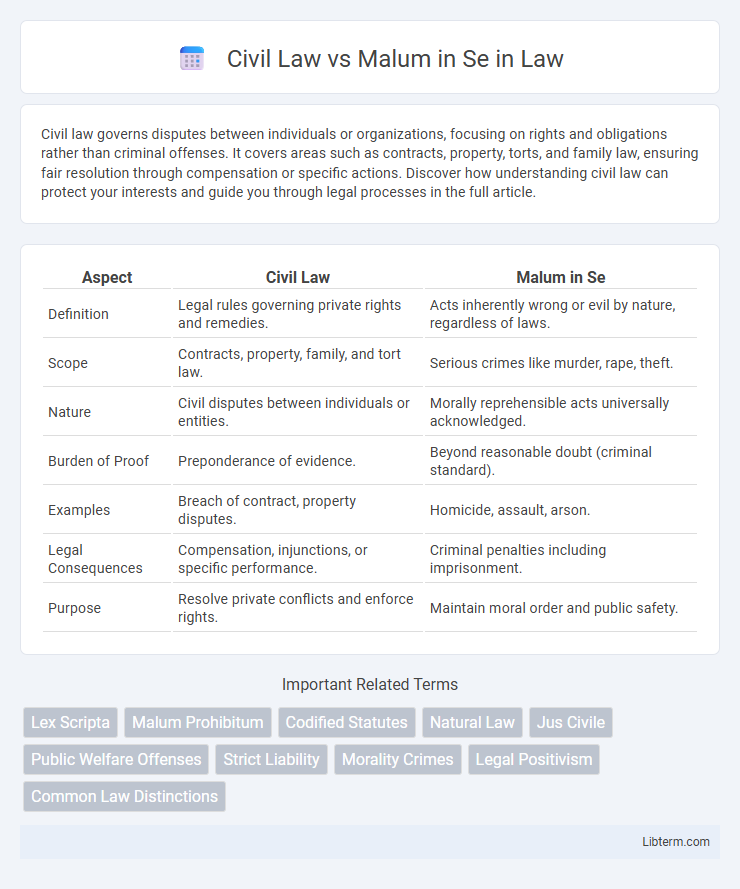Malum in Se vs Civil Law in Law - What is The Difference?