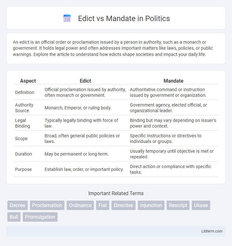 Mandate vs Edict in Politics - What is The Difference?
