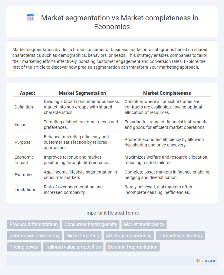 Market completeness vs Market segmentation in Economics - What is The Difference?