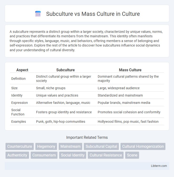 Mass Culture vs Subculture in Culture - What is The Difference?