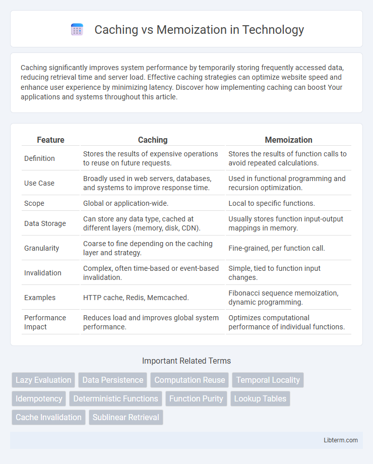 Memoization vs Caching in Technology - What is The Difference?