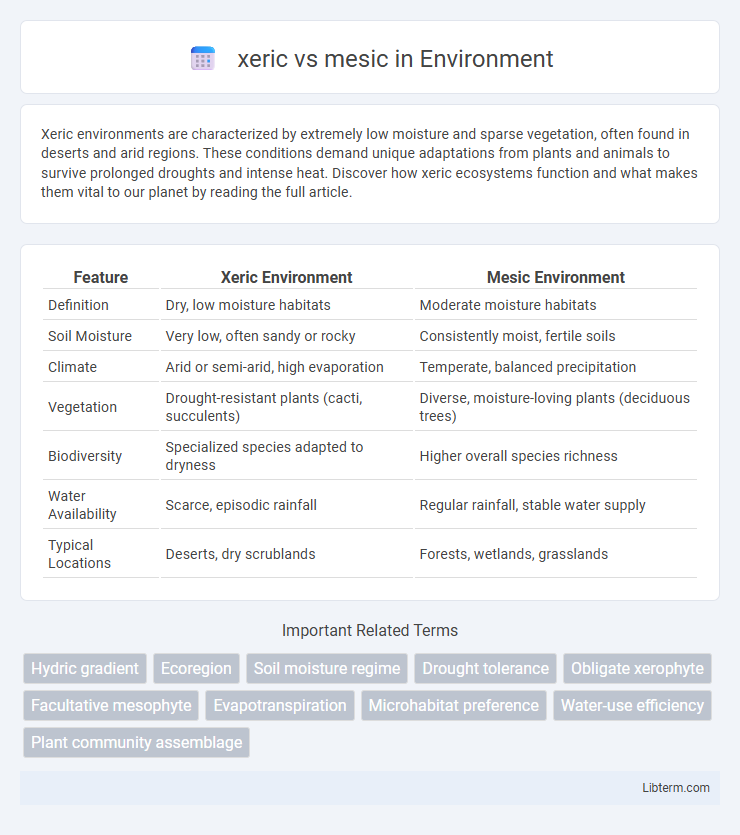 mesic vs xeric in Environment - What is The Difference?