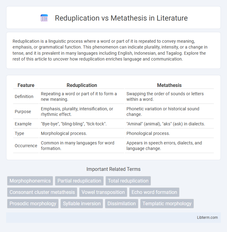 Metathesis vs Reduplication in Literature - What is The Difference?