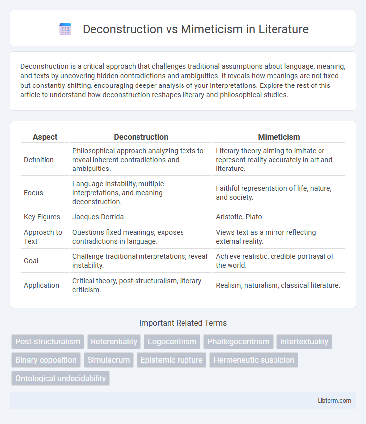 Mimeticism vs Deconstruction in Literature - What is The Difference?