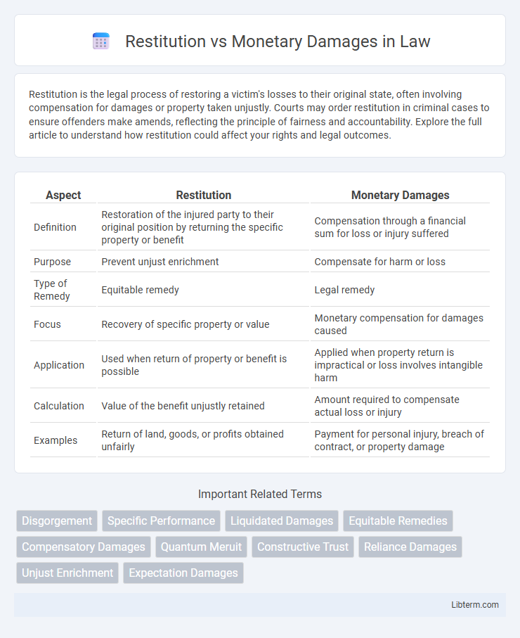 Monetary Damages vs Restitution in Law - What is The Difference?