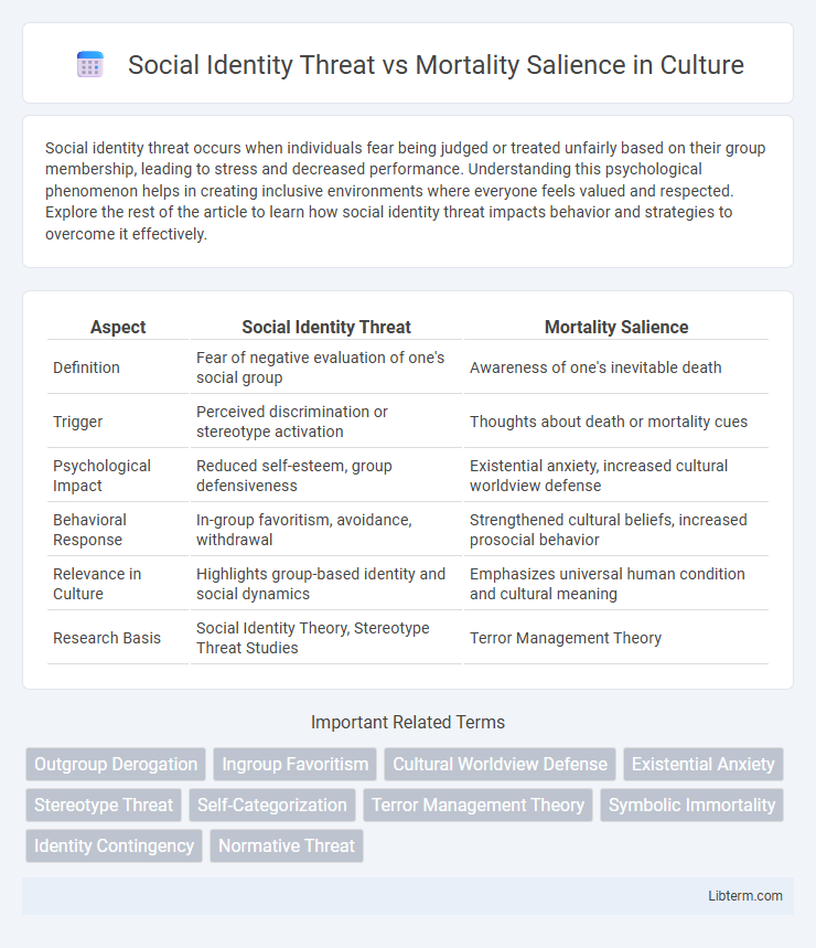 Mortality Salience vs Social Identity Threat in Culture - What is The Difference?