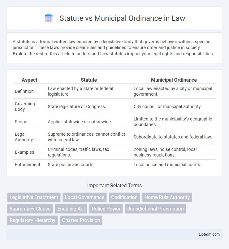 Municipal Ordinance vs Statute in Law - What is The Difference?