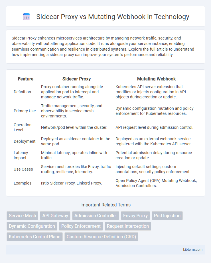 Mutating Webhook vs Sidecar Proxy in Technology - What is The Difference?