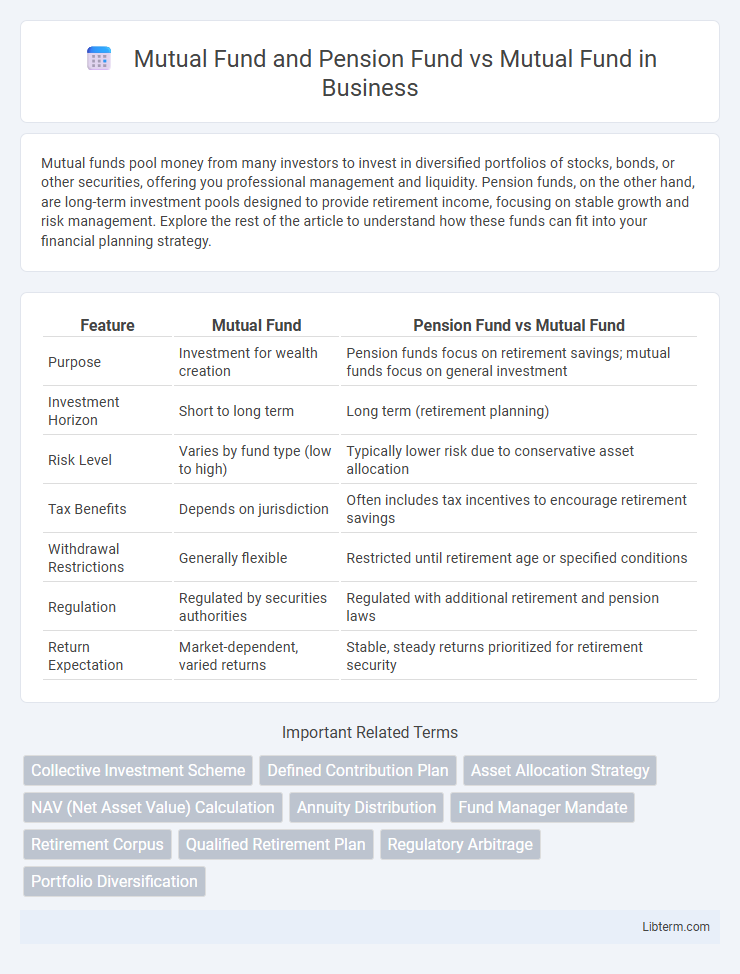 Mutual Fund vs Mutual Fund and Pension Fund in Business - What is The Difference?