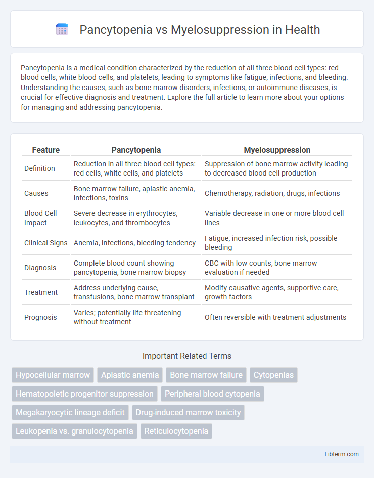 Myelosuppression vs Pancytopenia in Health - What is The Difference?