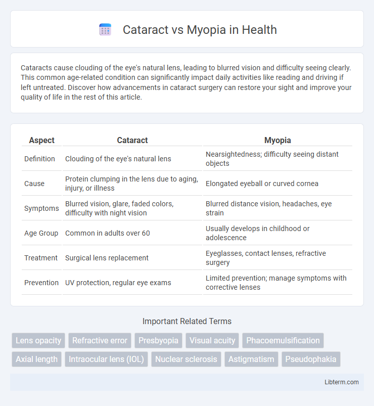 Myopia vs Cataract in Health - What is The Difference?