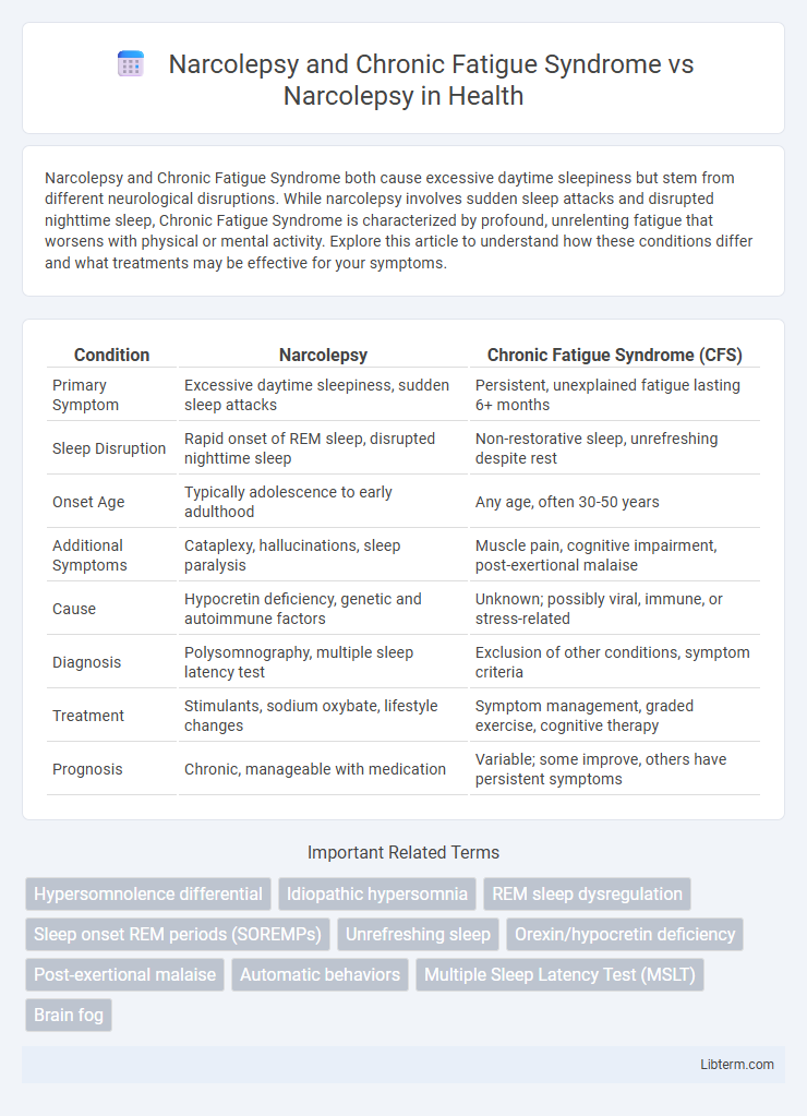 Narcolepsy vs Narcolepsy and Chronic Fatigue Syndrome in Health - What is The Difference?