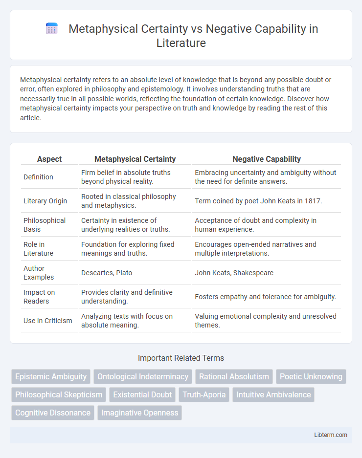 Negative Capability vs Metaphysical Certainty in Literature - What is The Difference?