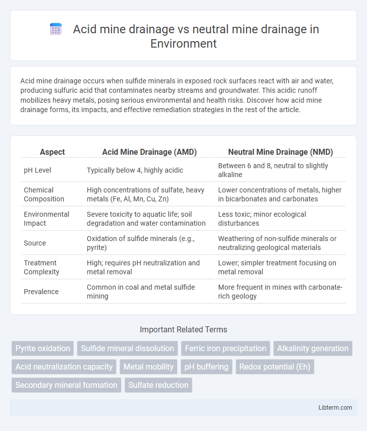 neutral mine drainage vs Acid mine drainage in Environment - What is The Difference?
