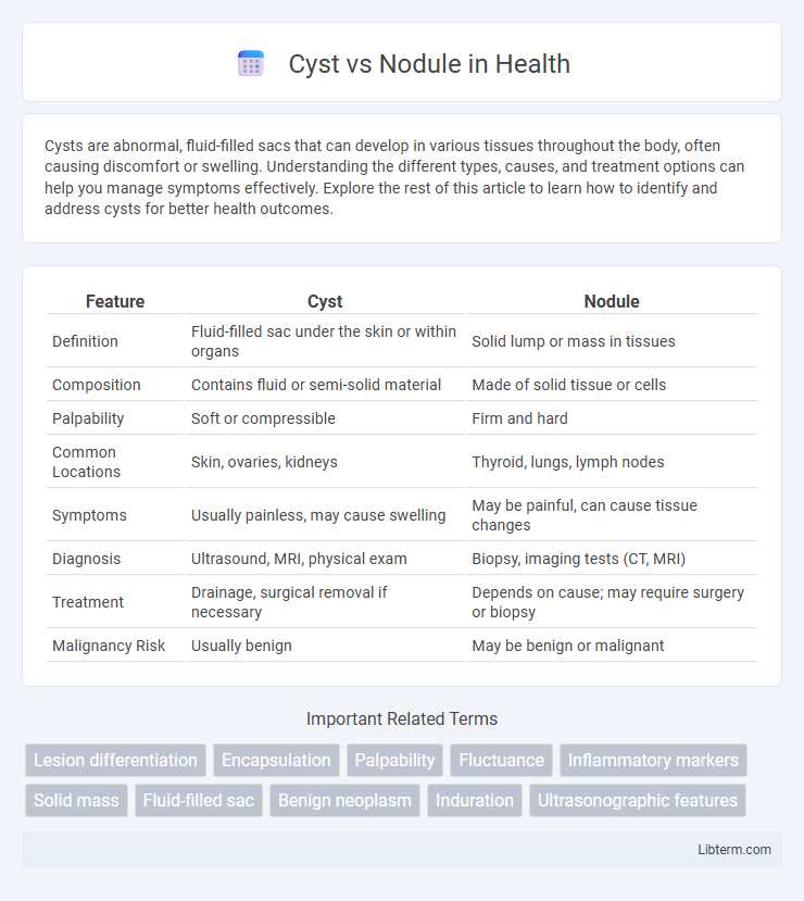 Nodule vs Cyst in Health - What is The Difference?