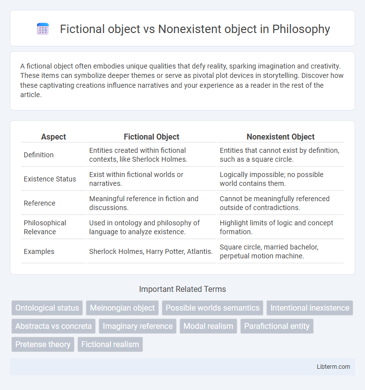 Nonexistent object vs Fictional object in Philosophy - What is The Difference?