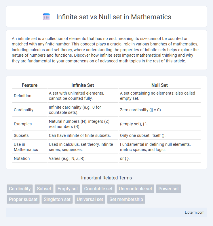 Null set vs Infinite set in Mathematics - What is The Difference?